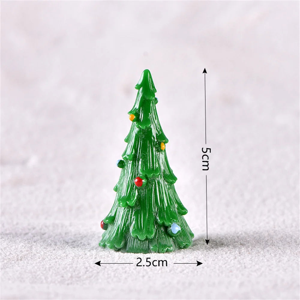 Christmas Mini Resin Figurines Miniatures Santa Claus Snowman Elk Ornament Micro Landscape Meryy Xmas Ornament Decoration 2023