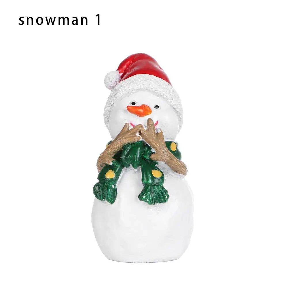 Christmas Miniatures Figurines Xmas Tree Santa Claus Snowmen Bear Micro Landscape Doll House Moss Terrarium Fairy Garden Decor