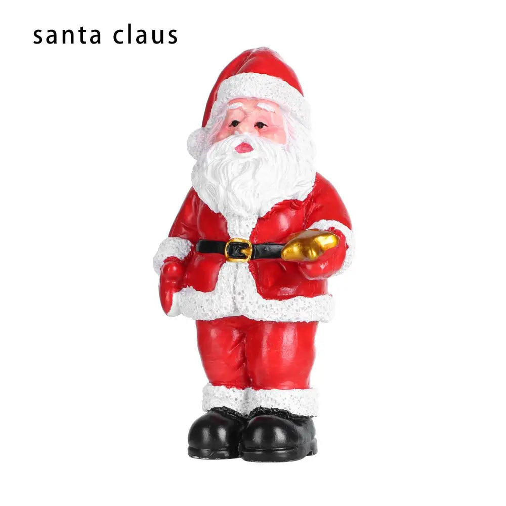 Christmas Miniatures Figurines Xmas Tree Santa Claus Snowmen Bear Micro Landscape Doll House Moss Terrarium Fairy Garden Decor