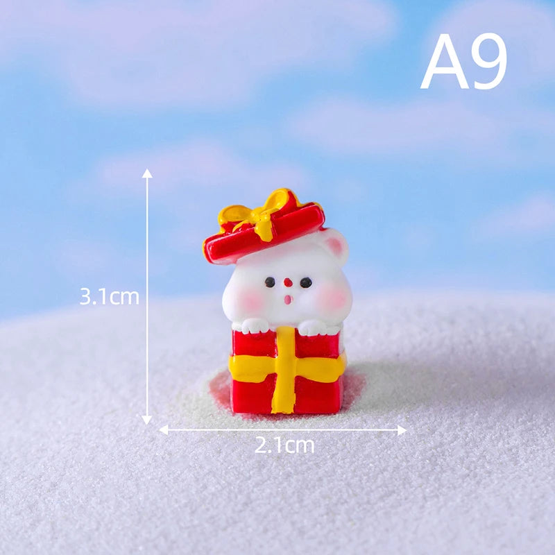 1pc Mini Resin Christmas Santa Claus Snowman Ornament Micro Landscape Christmas Decorations Ornament Home Desktop Park Decor