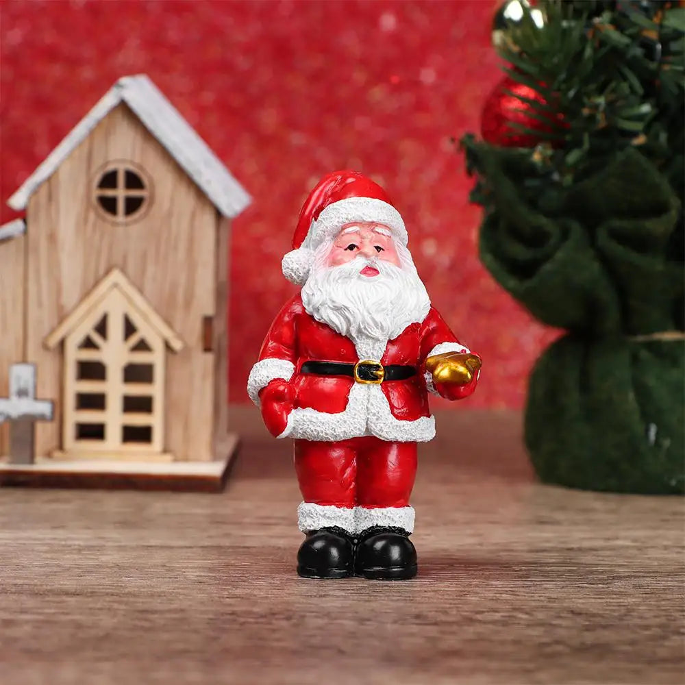 Christmas Miniatures Figurines Xmas Tree Santa Claus Snowmen Bear Micro Landscape Doll House Moss Terrarium Fairy Garden Decor