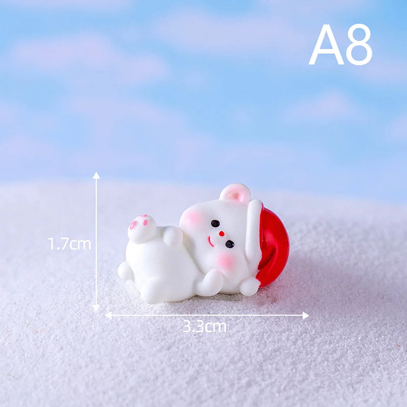 1pc Mini Resin Christmas Santa Claus Snowman Ornament Micro Landscape Christmas Decorations Ornament Home Desktop Park Decor